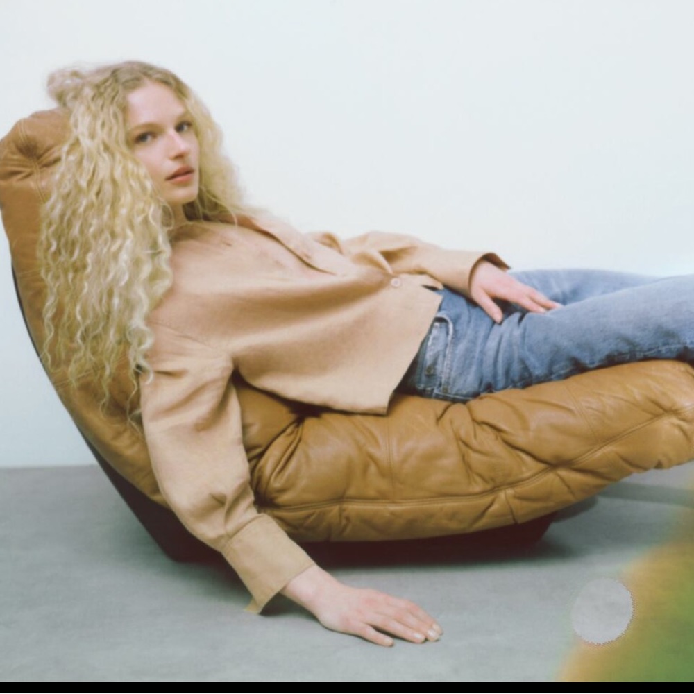 Tan Cropped Linen Shirt - Zara